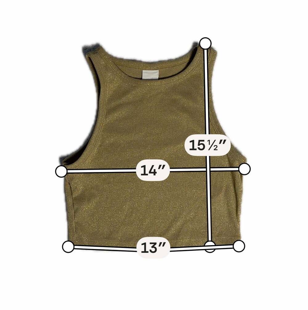 H&M Metallic Ribbed Cropped Tank Top - Picture 4 of 6